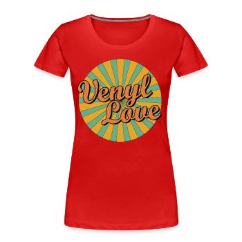 venyl love - Frauen Premium Bio T-Shirt - Rot - Vorne - Mia (176cm)