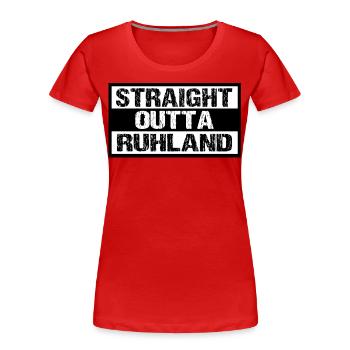 Ruhland - Frauen Premium Bio T-Shirt - Rot - Vorne - Mia (176cm)