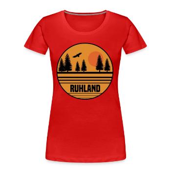 Ruhland - Frauen Premium Bio T-Shirt - Rot - Vorne - Mia (176cm)