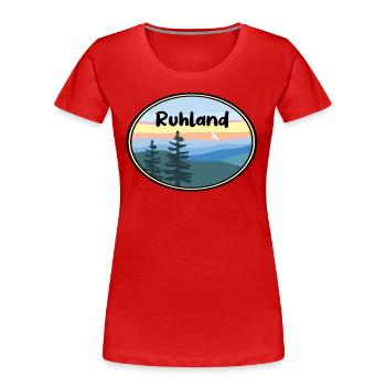 Ruhland - Frauen Premium Bio T-Shirt - Rot - Vorne - Mia (176cm)