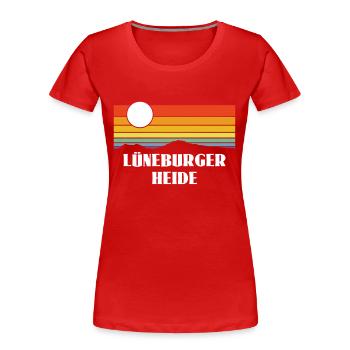 Lüneburger Heide - Frauen Premium Bio T-Shirt - Rot - Vorne - Mia (176cm)