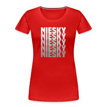 niesky - Frauen Premium Bio T-Shirt - Rot - Vorne - Mia (176cm)