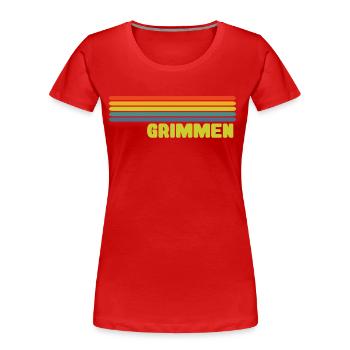 grimmen 05 - Frauen Premium Bio T-Shirt - Rot - Vorne - Mia (176cm)