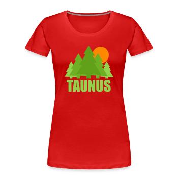 Taunus 08 - Frauen Premium Bio T-Shirt - Rot - Vorne - Mia (176cm)