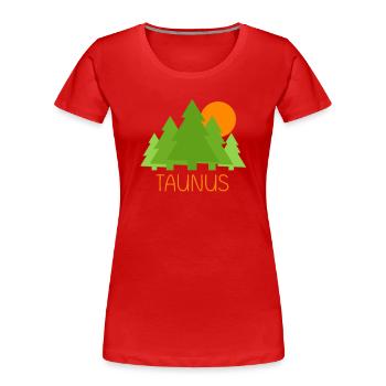 Taunus - Frauen Premium Bio T-Shirt - Rot - Vorne - Mia (176cm)