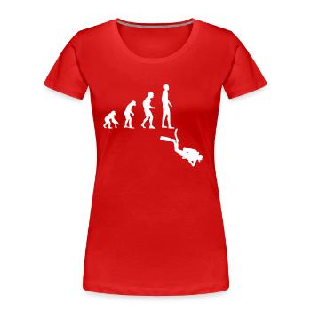 Evolution Tauchen - Frauen Premium Bio T-Shirt - Rot - Vorne - Mia (176cm)