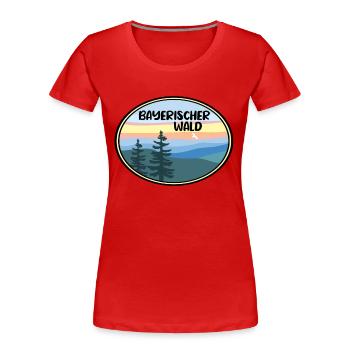 Bayrischer Wald - Frauen Premium Bio T-Shirt - Rot - Vorne - Mia (176cm)