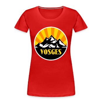 Vosges - T-shirt bio Premium Femme - rouge - Devant - Mia (176cm)