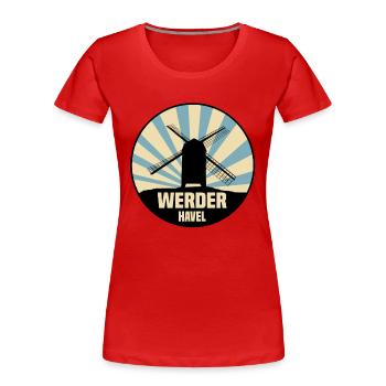 Werder Havel - Frauen Premium Bio T-Shirt - Rot - Vorne - Mia (176cm)