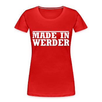 Werder Havel - Frauen Premium Bio T-Shirt - Rot - Vorne - Mia (176cm)