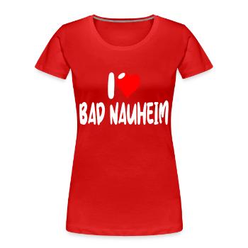 Bad Nauheim - Frauen Premium Bio T-Shirt - Rot - Vorne - Mia (176cm)