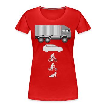 Evolution Container LKW - Frauen Premium Bio T-Shirt - Rot - Vorne - Mia (176cm)