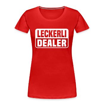 Leckerli Dealer - Frauen Premium Bio T-Shirt - Rot - Vorne - Mia (176cm)
