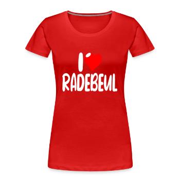 Radebeul - Frauen Premium Bio T-Shirt - Rot - Vorne - Mia (176cm)
