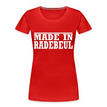 Radebeul - Frauen Premium Bio T-Shirt - Rot - Vorne - Mia (176cm)
