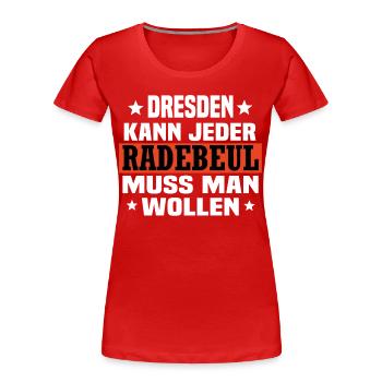 Radebeul - Frauen Premium Bio T-Shirt - Rot - Vorne - Mia (176cm)