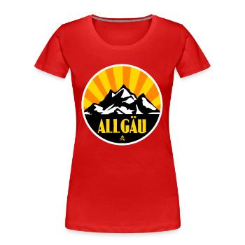 Allgäu - Frauen Premium Bio T-Shirt - Rot - Vorne - Mia (176cm)