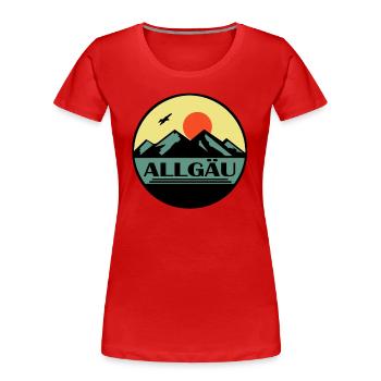 Allgäu - Frauen Premium Bio T-Shirt - Rot - Vorne - Mia (176cm)