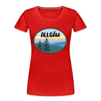 Allgäu - Frauen Premium Bio T-Shirt - Rot - Vorne - Mia (176cm)