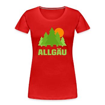 Allgäu - Frauen Premium Bio T-Shirt - Rot - Vorne - Mia (176cm)