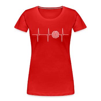 Baumstamm EKG Herzschlag - Frauen Premium Bio T-Shirt - Rot - Vorne - Mia (176cm)