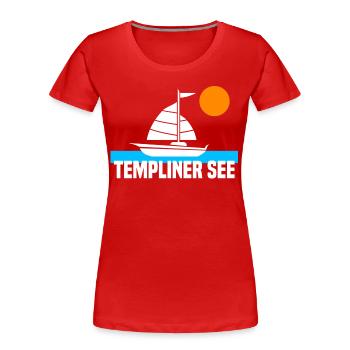 Templiner See - Frauen Premium Bio T-Shirt - Rot - Vorne - Mia (176cm)