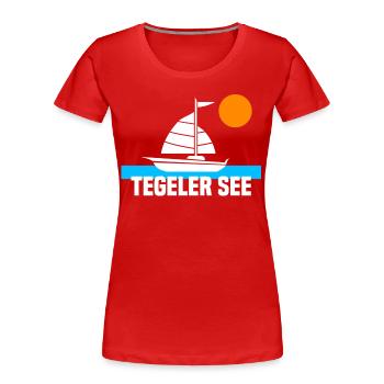 Tegeler See - Frauen Premium Bio T-Shirt - Rot - Vorne - Mia (176cm)