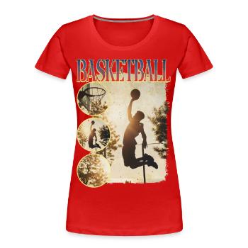 Basketball Basketballspieler Dunking Sport Spieler - Frauen Premium Bio T-Shirt - Rot - Vorne - Mia (176cm)
