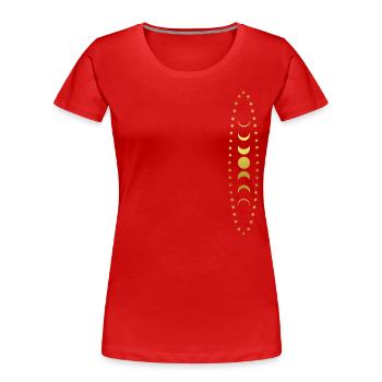 Mondphasen - Sterne - Mond - Grafik - Frauen Premium Bio T-Shirt - Rot - Vorne - Mia (176cm)