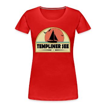 Templiner See - Frauen Premium Bio T-Shirt - Rot - Vorne - Mia (176cm)