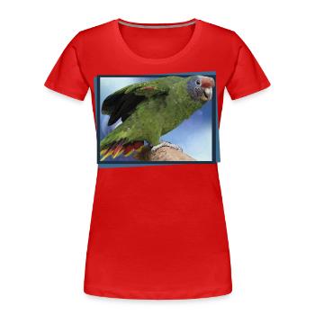 Le perroquet à queue rousse - T-shirt bio Premium Femme - rouge - Devant - Mia (176cm)