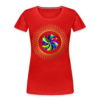 Graphic - graphic pattern - geometric pattern - Women's Premium Organic T-Shirt - red - Front - Mia (176cm)