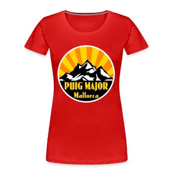 Mallorca PUIG MAJOR - Frauen Premium Bio T-Shirt - Rot - Vorne - Mia (176cm)