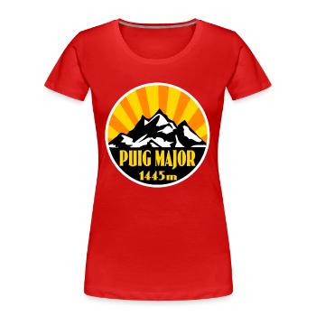 Mallorca PUIG MAJOR - Frauen Premium Bio T-Shirt - Rot - Vorne - Mia (176cm)