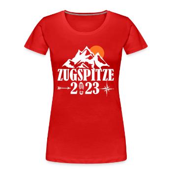 Zugspitze 2023 - Frauen Premium Bio T-Shirt - Rot - Vorne - Mia (176cm)