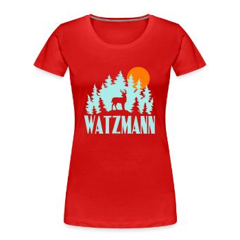 Watzmann - Frauen Premium Bio T-Shirt - Rot - Vorne - Mia (176cm)