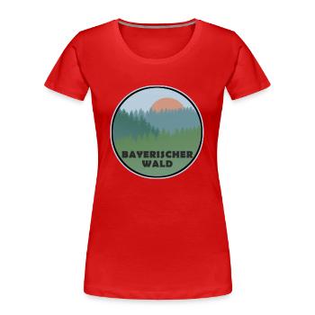 Bayerischer Wald - Frauen Premium Bio T-Shirt - Rot - Vorne - Mia (176cm)