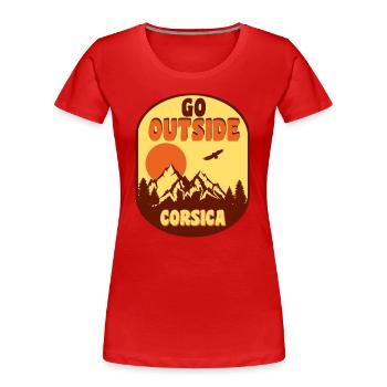 Corsica - Women's Premium Organic T-Shirt - red - Front - Mia (176cm)