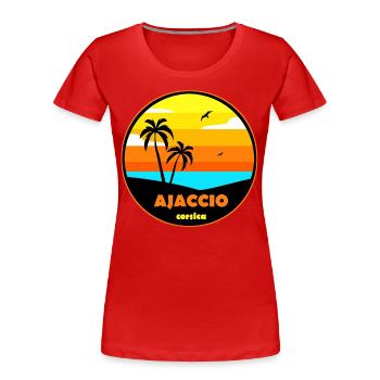 Ajaccio - Women's Premium Organic T-Shirt - red - Front - Mia (176cm)