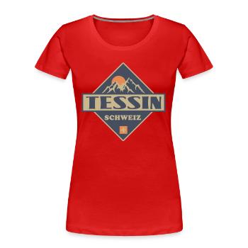 Tessin - Frauen Premium Bio T-Shirt - Rot - Vorne - Mia (176cm)