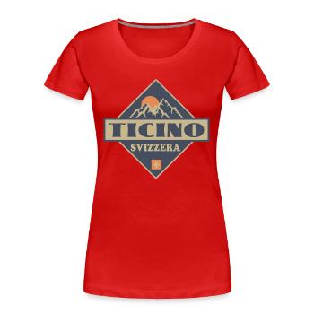 Kanton Tessin - Frauen Premium Bio T-Shirt - Rot - Vorne - Mia (176cm)