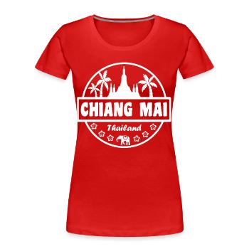 Chiang Mai Thailand - Frauen Premium Bio T-Shirt - Rot - Vorne - Mia (176cm)