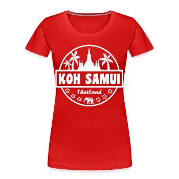 Koh Samui, Thaïlande - T-shirt bio Premium Femme - rouge - Devant - Mia (176cm)