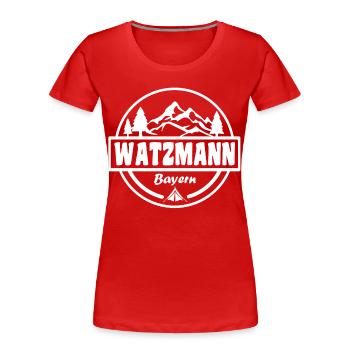 Watzmann - Women's Premium Organic T-Shirt - red - Front - Mia (176cm)