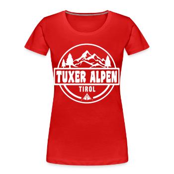 Tuxer Alpen - Frauen Premium Bio T-Shirt - Rot - Vorne - Mia (176cm)