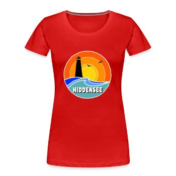 Ostsee Leuchtturm Hiddensee - Frauen Premium Bio T-Shirt - Rot - Vorne - Mia (176cm)