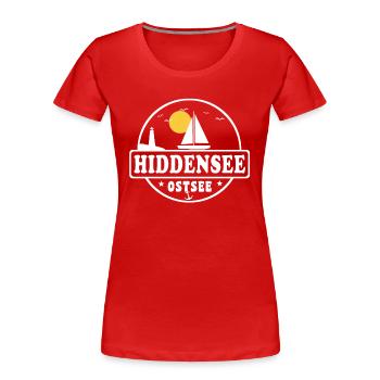 Hiddensee - Frauen Premium Bio T-Shirt - Rot - Vorne - Mia (176cm)