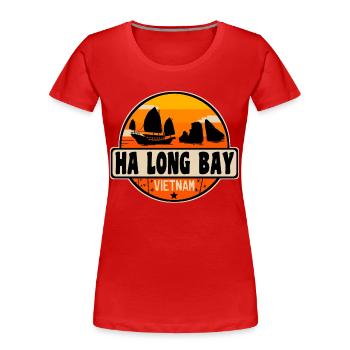 Baie d’Ha Long, Vietnam - T-shirt bio Premium Femme - rouge - Devant - Mia (176cm)