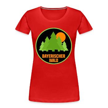 Bayerischer Wald - Frauen Premium Bio T-Shirt - Rot - Vorne - Mia (176cm)