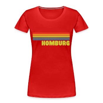 Homburg - Frauen Premium Bio T-Shirt - Rot - Vorne - Mia (176cm)